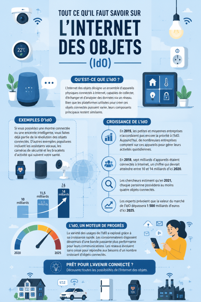 Un aperçu des technologies de l'Internet des Objets dans un cadre domestique moderne.