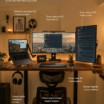 Bureau bien aménagé avec des éléments décoratifs et ergonomiques