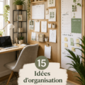 Bureau à domicile bien organisé avec du mobilier pratique et décoratif.