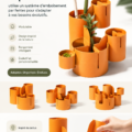 Organiseur de bureau inspiré d'un cactus avec des fournitures de bureau à l'intérieur