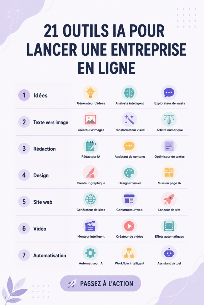 Une sélection d'outils d'IA pour lancer une entreprise en ligne