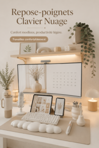 Un repose-poignet ergonomique sur un bureau moderne