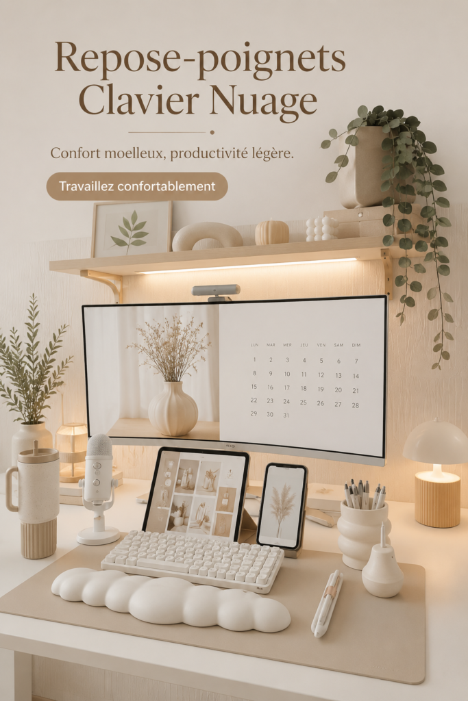 Un repose-poignet ergonomique sur un bureau moderne