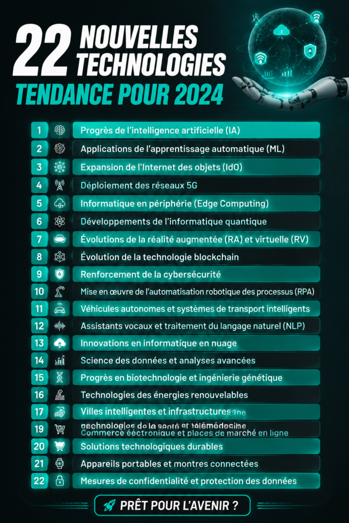 Femme explorant des innovations technologiques tendances de 2024