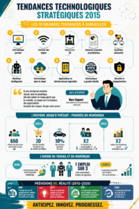 Illustration de tendances technologiques modernes avec des éléments innovants.