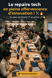 Un atelier IT moderne avec des outils et équipements inspirants.