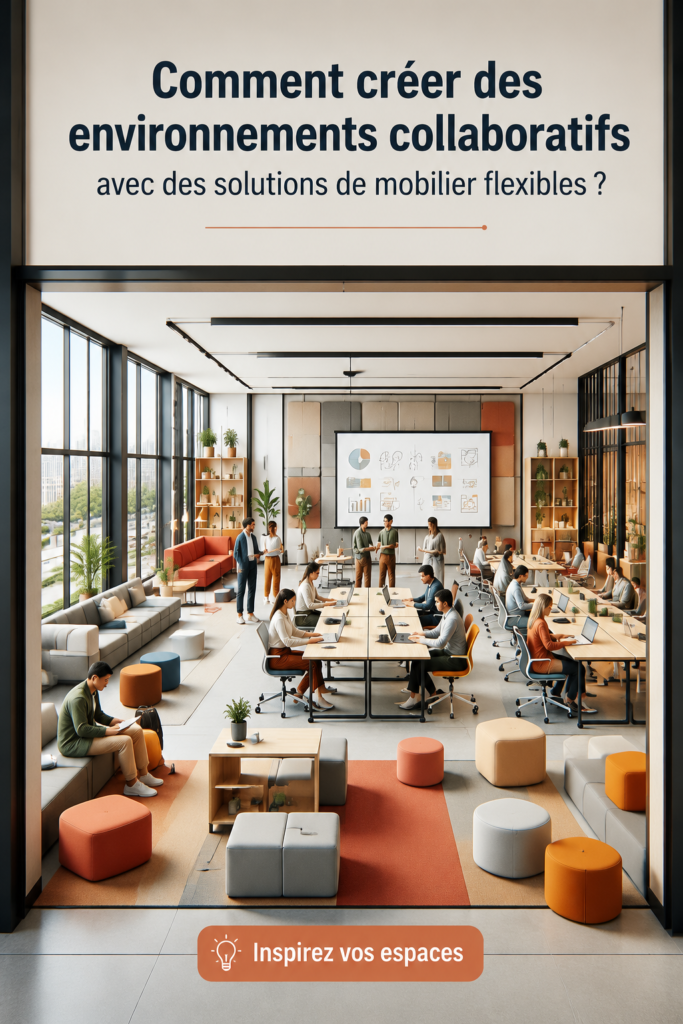 Espaces de travail modernes avec des meubles flexibles et modulables.
