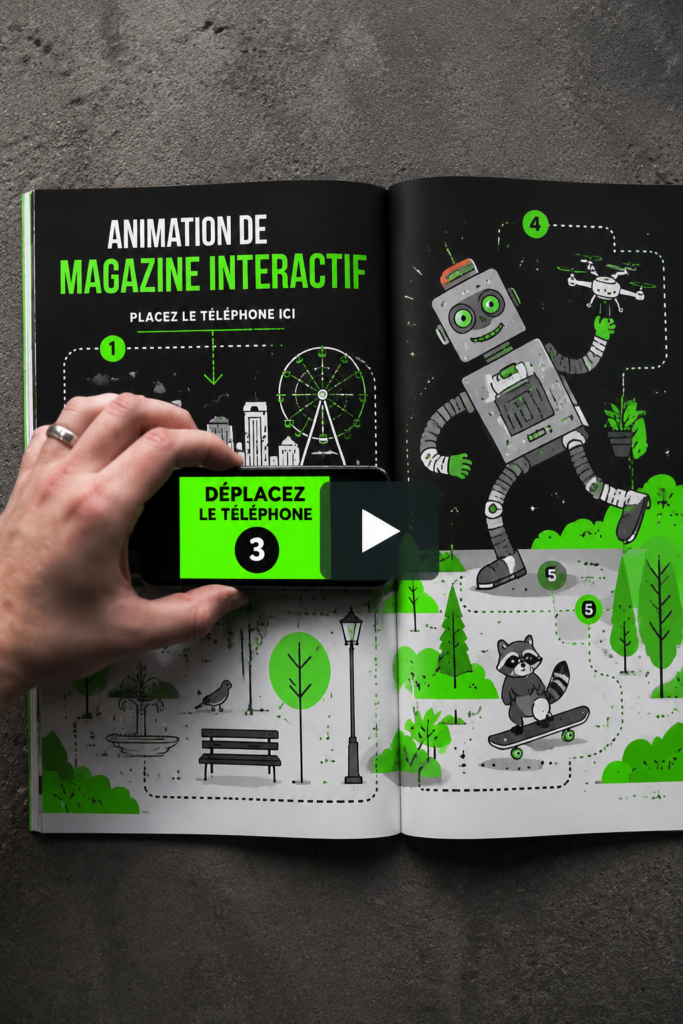 Un exemple d'animation interactive dans un magazine qui capte l'attention des lecteurs
