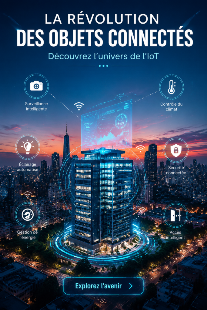 Image d'une maison intelligente avec divers appareils connectés