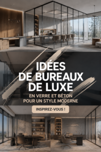 Un bureau moderne en verre et béton dans un espace lumineux