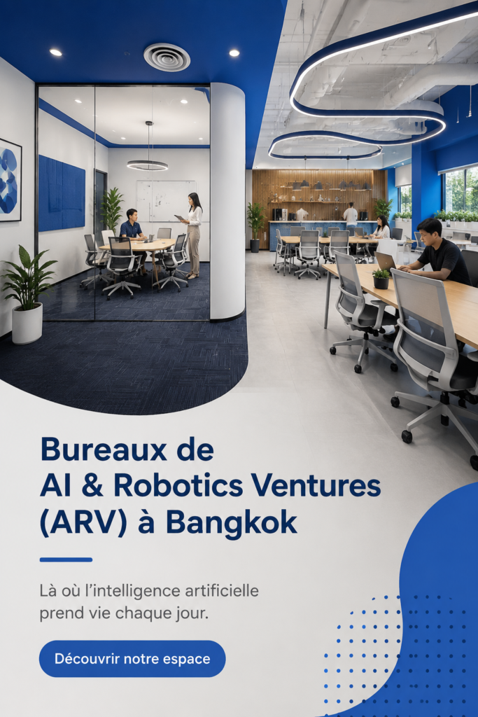 Bureaux modernes et inspirants d'AI & Robotics à Bangkok, illustrant un environnement de travail innovant.