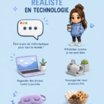 Une femme souriante travaillant sur un ordinateur dans un bureau moderne, symbolisant une carrière dans la technologie.
