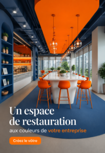 Espace de restauration moderne avec des couleurs d'entreprise