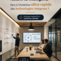 Un espace de travail moderne avec des équipements technologiques intégrés.