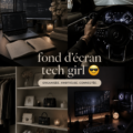 Capture d'écran d'un fond d'écran tech moderne adapté aux femmes