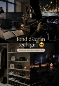 Capture d'écran d'un fond d'écran tech moderne adapté aux femmes