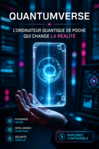Mini-ordinateur quantique en main, illustrant la technologie futuriste