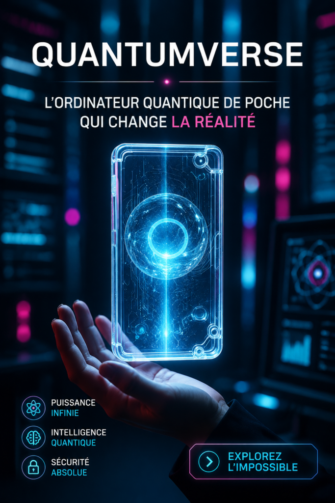 Mini-ordinateur quantique en main, illustrant la technologie futuriste