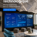 Un mur technique moderne dans un bureau bien organisé, alliant esthétique et fonctionnalité.