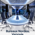 Intérieur du bureau Nordea à Varsovie, mettant en avant un design moderne et fonctionnel.