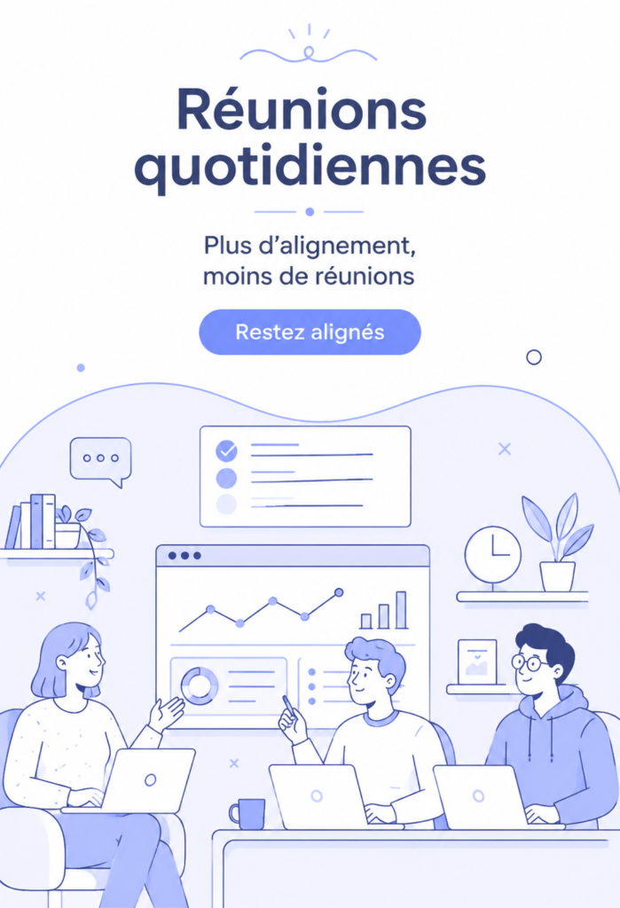 Une capture d'écran de l'interface de Geekbot utilisée pour des réunions d'équipe