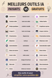 Image montrant des outils d'intelligence artificielle gratuits sur un ordinateur