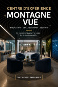 Vue extérieure du centre d'expérience Symantec à Mountain View avec une architecture moderne.