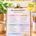 Femme utilisant une checklist printable pour organiser ses tâches quotidiennes.