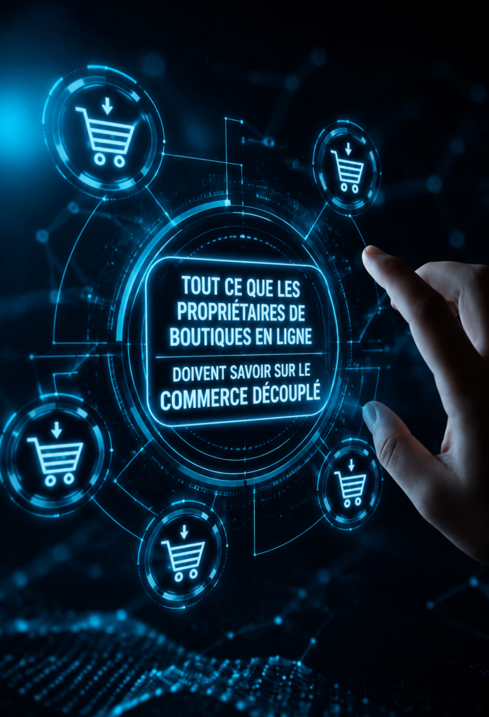 Illustration représentant le commerce sans tête dans l'e-commerce