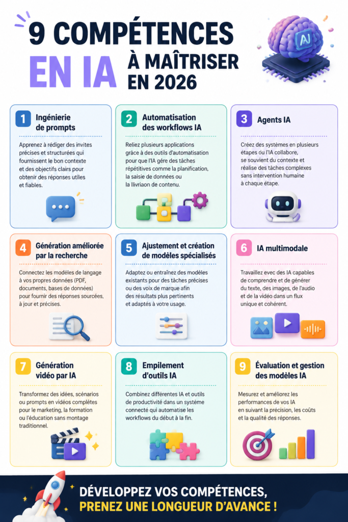 Une femme utilisant un ordinateur pour apprendre des compétences en IA.