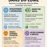 Femme employée utilisant des outils technologiques pour acquérir de nouvelles compétences.