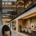 Un design de bureau moderne et minimaliste avec des couleurs apaisantes et un mobilier fonctionnel.