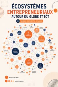 Illustration d'un écosystème entrepreneurial dynamique avec des startups en croissance.