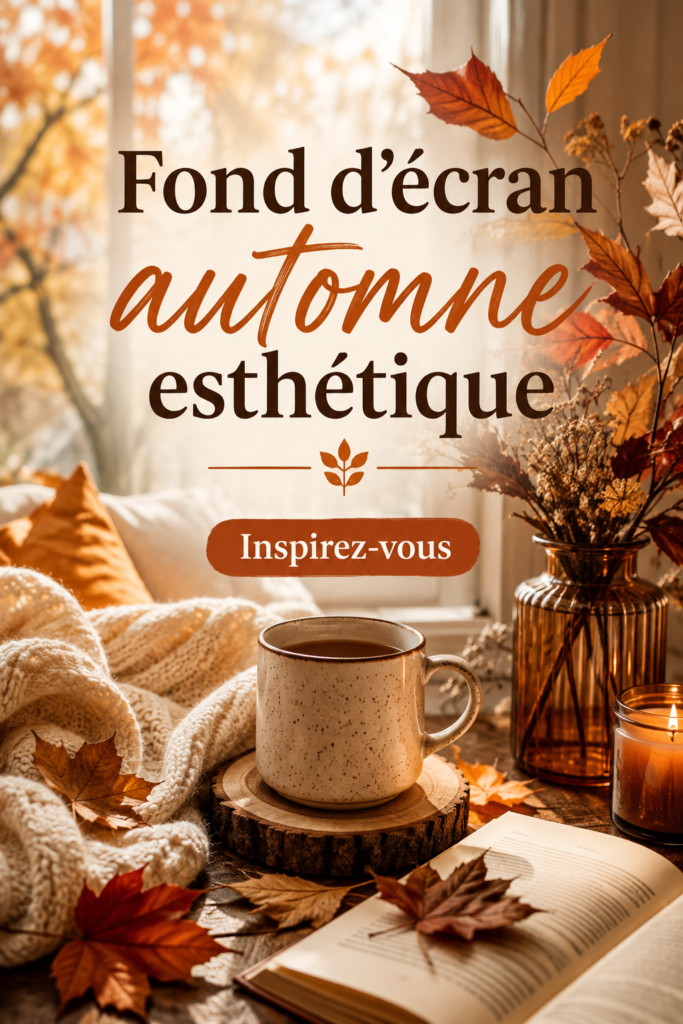 Un fond d'écran automnal avec des feuilles colorées évoquant la douceur de la saison.
