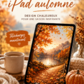 Fonds d'écran d'automne coloré sur un iPad mostrando un paysage naturel et apaisant.