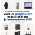 Gadgets tech innovants pour 2025 présentés sur un fond moderne.