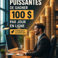 Femme en train de travailler sur son ordinateur pour gagner de l'argent en ligne.