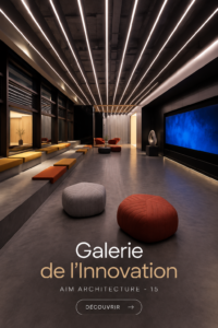 Une vue d'une galerie d'architecture moderne dévoilant des projets innovants.