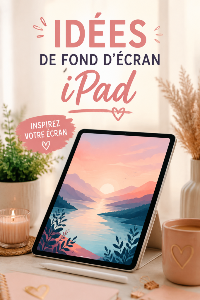 Un iPad avec un fond d'écran inspirant et coloré