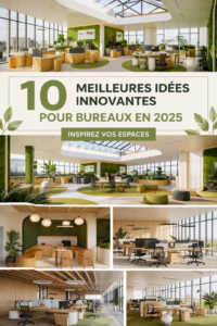 Un bureau moderne avec des éléments de design innovants et une décoration inspirante.