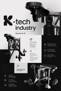 Image illustrant le K-tech dans le branding 3D avec des éléments visuels modernes et attrayants.