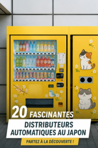 Une machine automatique japonaise proposant des boissons fraîches et des snacks