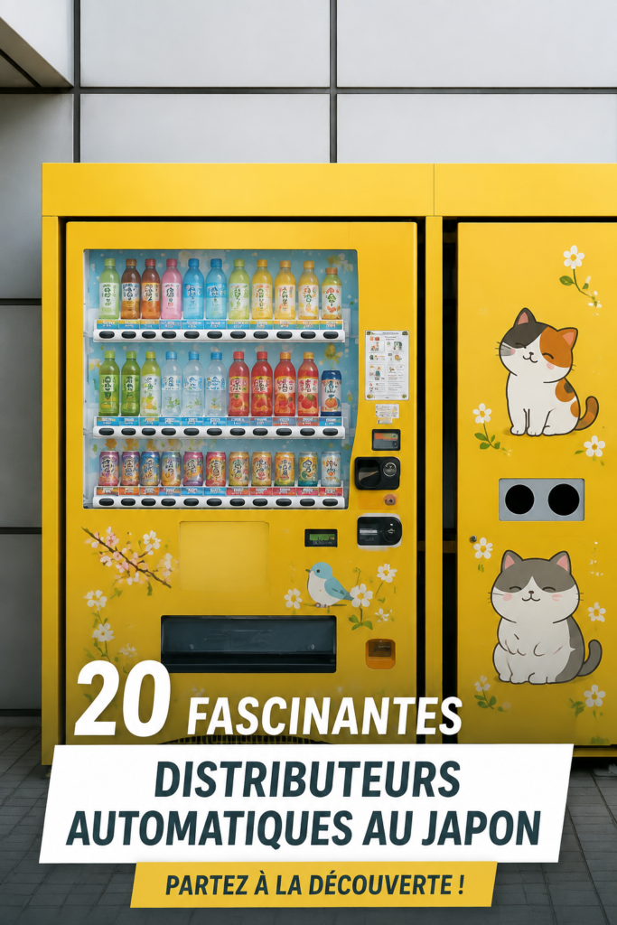 Une machine automatique japonaise proposant des boissons fraîches et des snacks