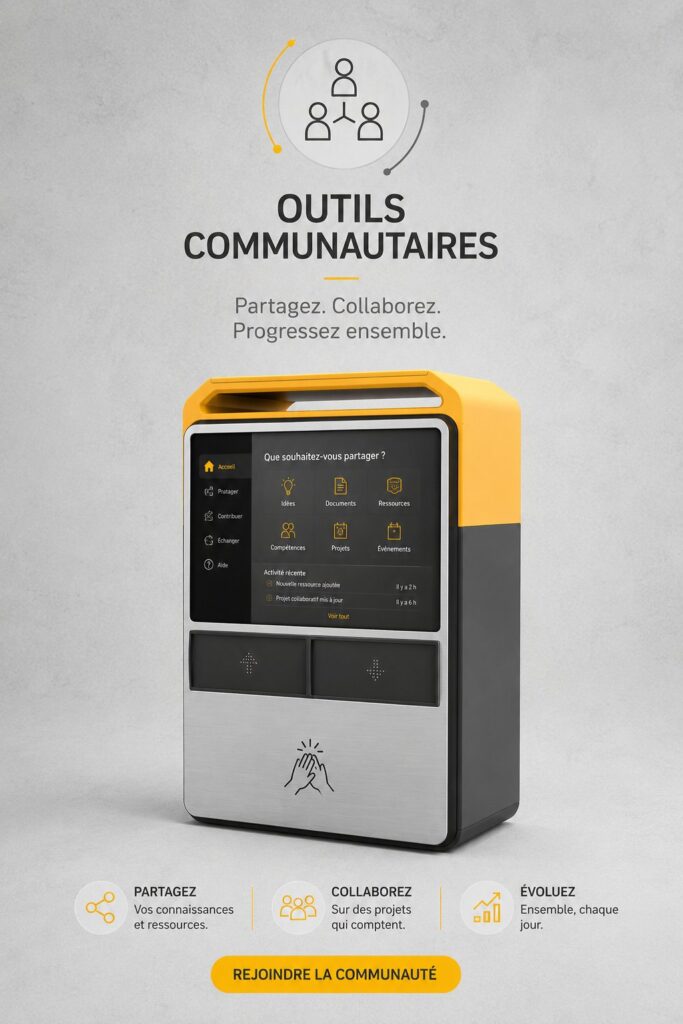 Outils communautaires pour la productivité, avec un groupe de femmes travaillant ensemble.