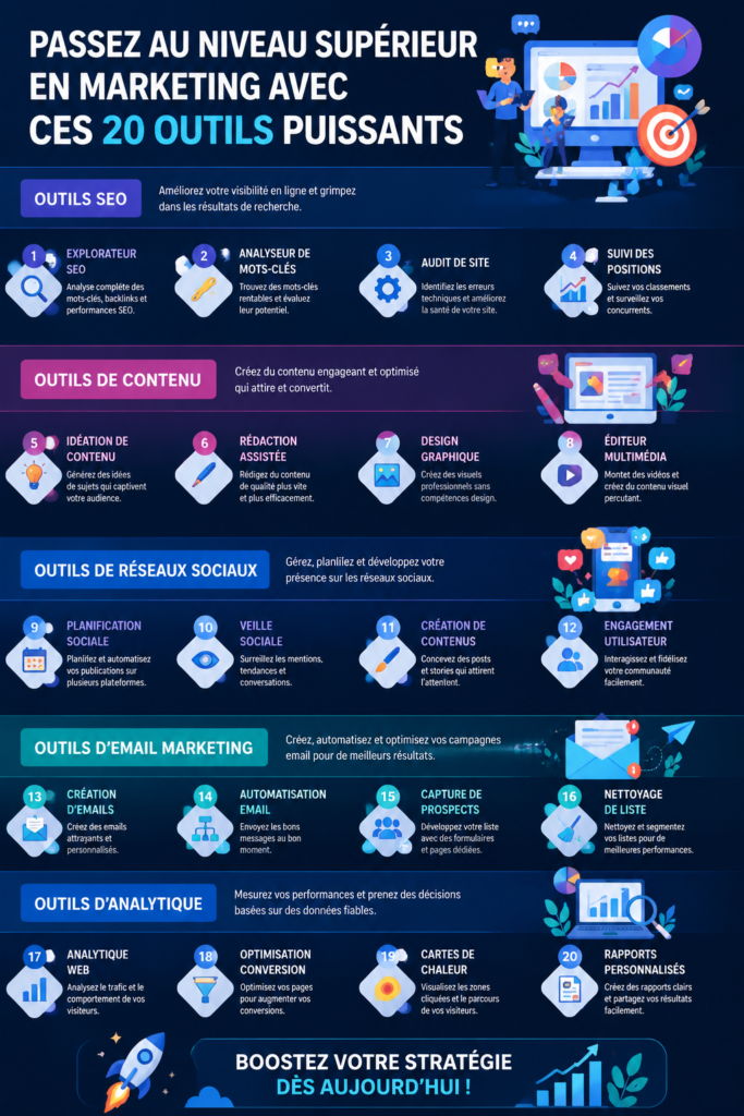 Un écran d'ordinateur affichant une interface d'outil marketing, illustrant la productivité et l'efficacité en marketing.