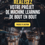 Une femme travaillant sur un projet d'apprentissage automatique, entourée de graphiques et de données.