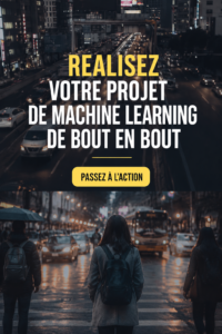 Une femme travaillant sur un projet d'apprentissage automatique, entourée de graphiques et de données.