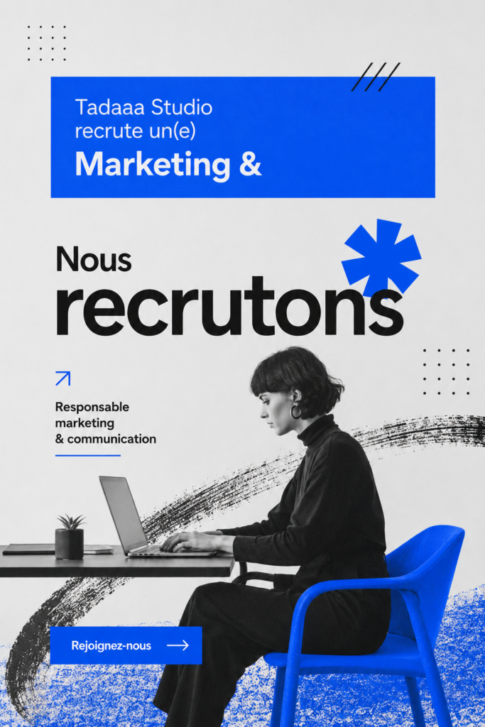 Un bureau moderne de Tadaaa Studio avec un espace créatif dédié aux équipes marketing.