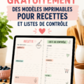 Modèles de recettes et check-lists pour iPad sur une table de cuisine