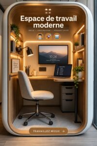 Bureau moderne avec des équipements technologiques pour améliorer la productivité